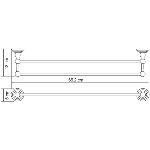 Полотенцедержатель WasserKRAFT Ammer K-7040 двойной Хром матовый Полотенцедержатель WasserKRAFT Ammer K-7040 двойной Хром матовый