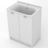 Тумба с хозяйственной раковиной Kerasan Aquadom 75 9164k3*1 Белая с отверстием под смеситель Тумба с хозяйственной раковиной Kerasan Aquadom 75 9164k3*1 Белая с отверстием под смеситель