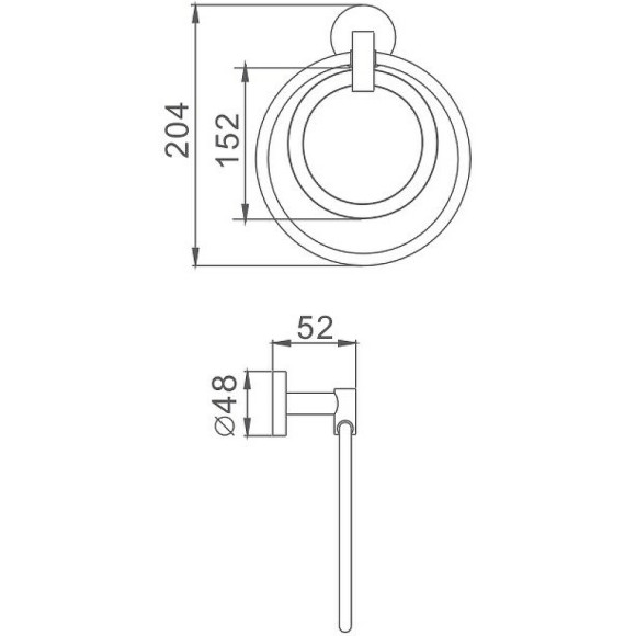 Кольцо для полотенец Haiba HB1704-1 двойное Хром Кольцо для полотенец Haiba HB1704-1 двойное Хром