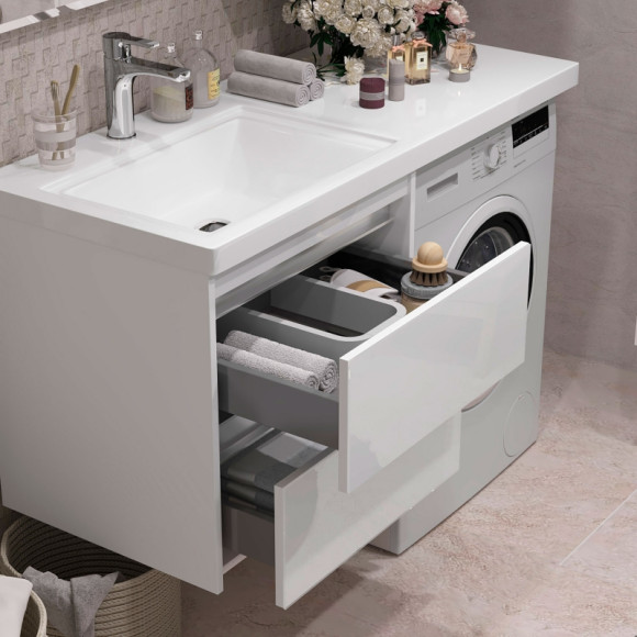 Тумба под раковину Opadiris Фреш 120 00-00002179 подвесная Белая глянцевая Тумба под раковину Opadiris Фреш 120 00-00002179 подвесная Белая глянцевая