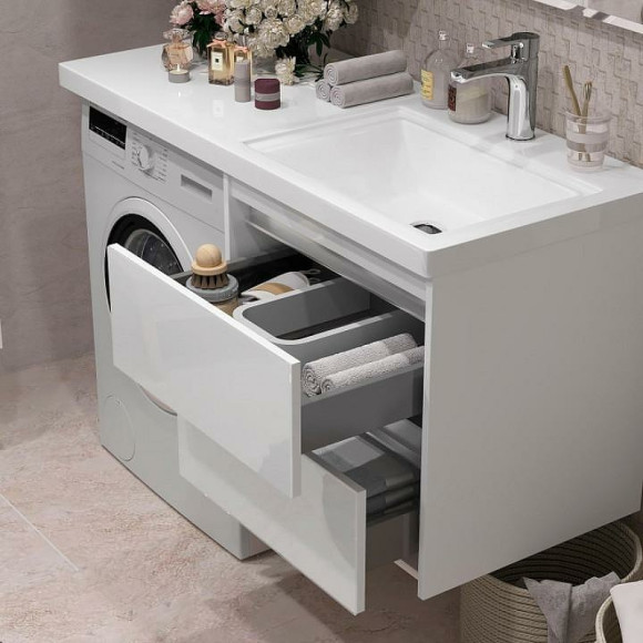 Тумба под раковину Opadiris Фреш 120 00-00002179 подвесная Белая глянцевая Тумба под раковину Opadiris Фреш 120 00-00002179 подвесная Белая глянцевая