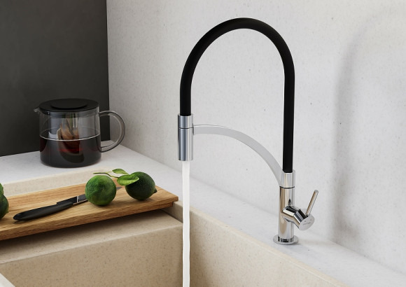 Смеситель для кухни Santek Брукс WH5A45013C001 Хром Черный