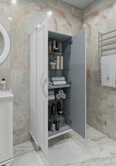 Шкаф пенал Caprigo Valletta 66 35351-SF027 Белый матовый