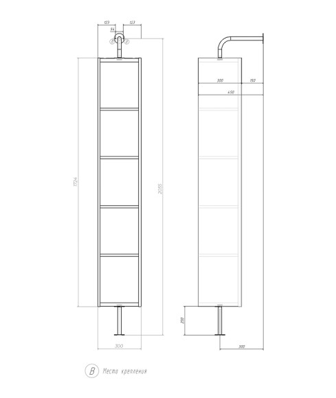 Шкаф пенал Vigo Grani 30 pnp.GRI.30 поворотный Дуб сонома