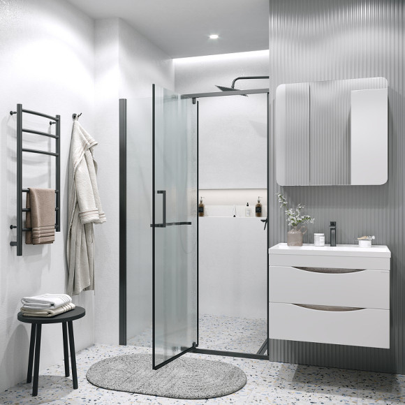 Душевая дверь Grossman Pragma 110 100.K33.03.110.21.02 профиль Черный матовый стекло шиншилла Душевая дверь Grossman Pragma 110 100.K33.03.110.21.02 профиль Черный матовый стекло шиншилла