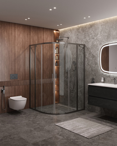 Душевой уголок Cezares Molveno 120x120 MOLVENO-R-22-90+30-C-GM-IV профиль Оружейная сталь стекло прозрачное Душевой уголок Cezares Molveno 120x120 MOLVENO-R-22-90+30-C-GM-IV профиль Оружейная сталь стекло прозрачное