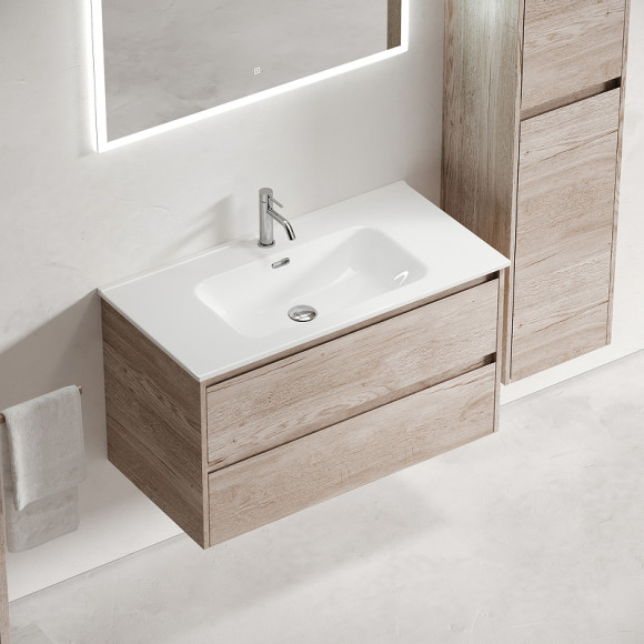 Тумба под раковину Sancos Libra 90 LB90EG подвесная Дуб галифакс натуральный