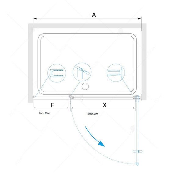 Душевая дверь RGW Hotel HO-012B 110 350601211-24 профиль Черный стекло матовое-сатинат Душевая дверь RGW Hotel HO-012B 110 350601211-24 профиль Черный стекло матовое-сатинат