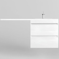 Тумба под раковину Style Line Даллас Леон 120 Люкс Plus СС-00002440 подвесная Белая