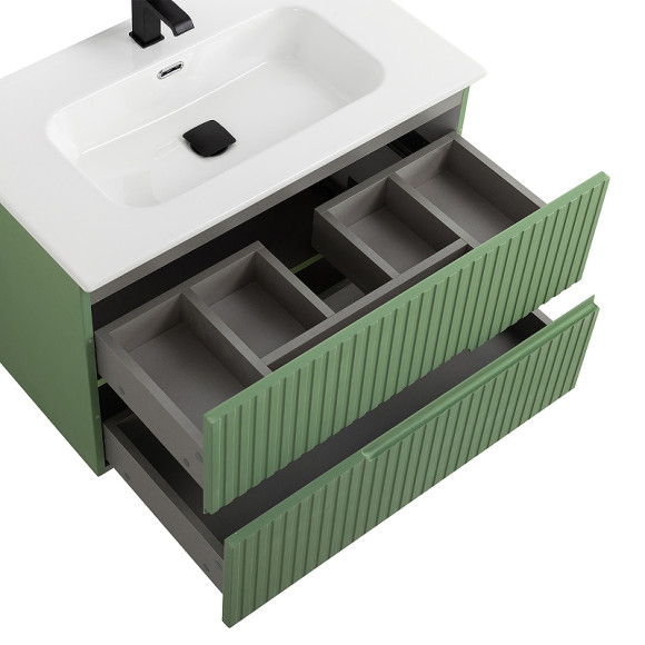 Тумба под раковину Cezares Duet-N 80 DUET-N-800-2C-SO-PS-P подвесная Фисташковый Софт