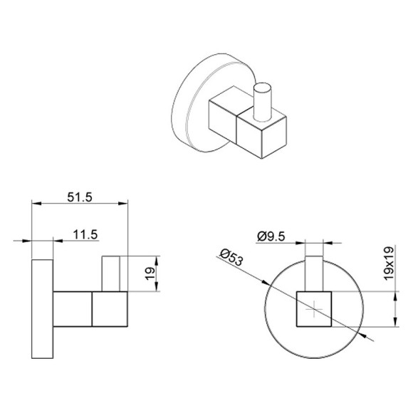 Крючок Azario Nessy AZ-73105A Хром Крючок Azario Nessy AZ-73105A Хром