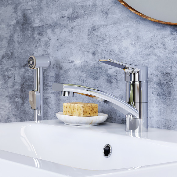 Смеситель для раковины Damixa Jupiter 770230001 с гигиеническим душем Хром