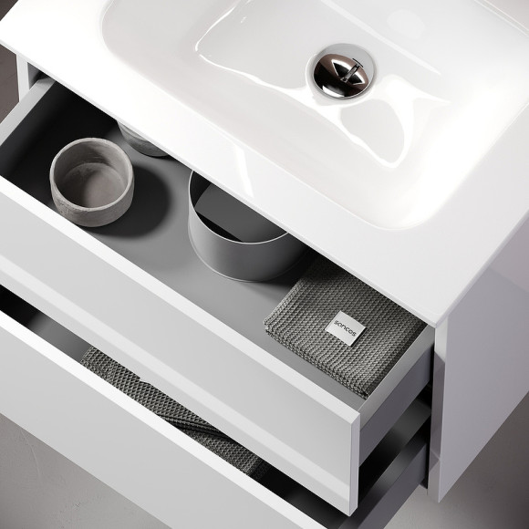 Тумба под раковину Sancos Urban 60 UR60W подвесная Белый глянец Тумба под раковину Sancos Urban 60 UR60W подвесная Белый глянец