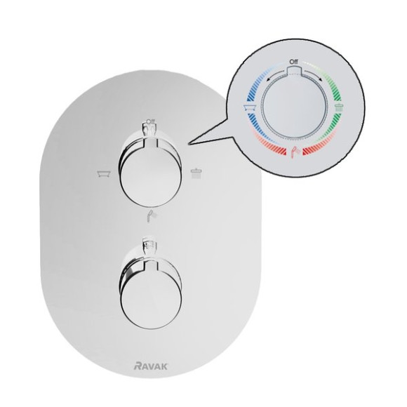 Смеситель для душа Ravak Chrome CR 067.00 X070075 с термостатом Хром Смеситель для душа Ravak Chrome CR 067.00 X070075 с термостатом Хром