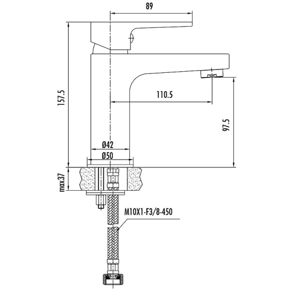 Смеситель для раковины Creavit Sharp SR1500 Хром Смеситель для раковины Creavit Sharp SR1500 Хром