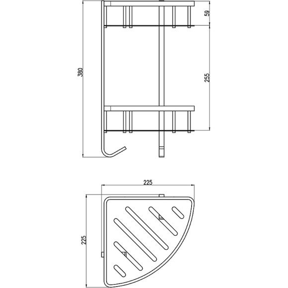Полка корзина Rav Slezak Yukon YUA0800CMAT угловая Черная матовая