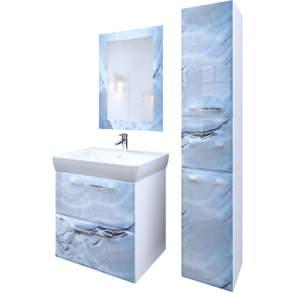 Шкаф пенал Marka One Visbaden 30П R У73126 подвесной Blue marble Шкаф пенал Marka One Visbaden 30П R У73126 подвесной Blue marble