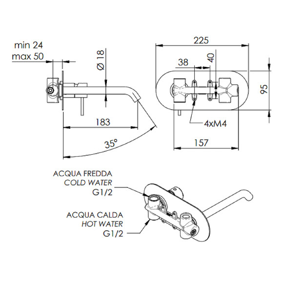 Смеситель для раковины Remer X-Style X15L Хром Смеситель для раковины Remer X-Style X15L Хром