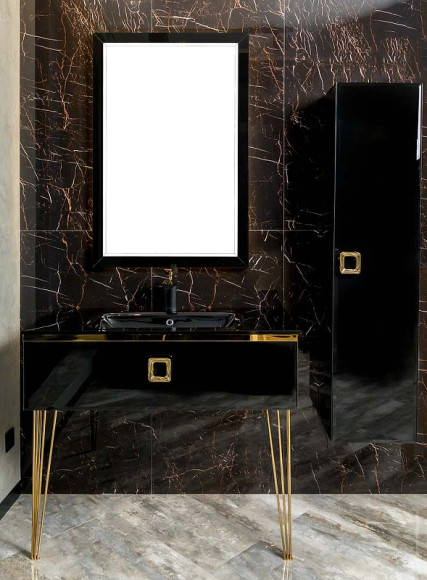 Тумба под раковину Boheme Armadi Art Lucido 100 770-100-B подвесная Черный глянец