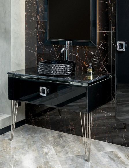 Тумба под раковину Boheme Armadi Art Lucido 100 770-100-B подвесная Черный глянец