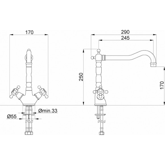 Смеситель для кухни Migliore Revival 18252 Хром