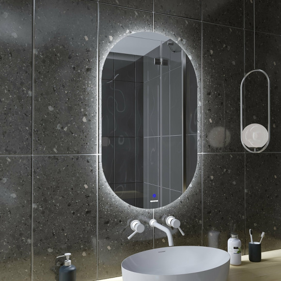 Зеркало Grossman Nero-промо 50 245090 с подсветкой с сенсорным выключателем Зеркало Grossman Nero-промо 50 245090 с подсветкой с сенсорным выключателем