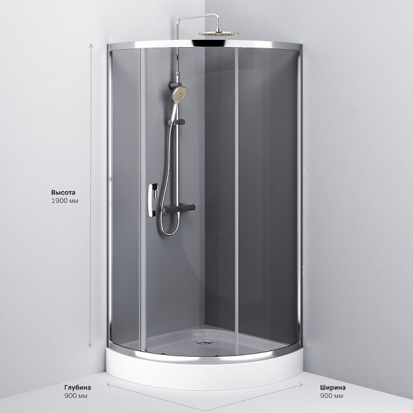 Душевой уголок AM.PM Like Solo Slide 90x90 W83G-315-090CG64 профиль Хром матовый стекло тонированное Душевой уголок AM.PM Like Solo Slide 90x90 W83G-315-090CG64 профиль Хром матовый стекло тонированное