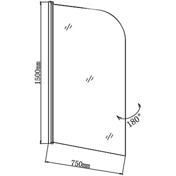 Шторка на ванну Grossman 70 GR-100/1 профиль Хром стекло прозрачное Шторка на ванну Grossman 70 GR-100/1 профиль Хром стекло прозрачное