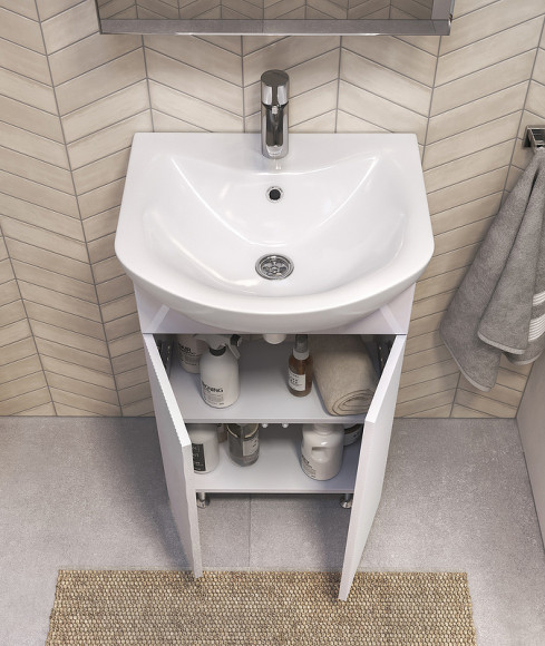 Тумба под раковину Vigo Selena 50 tn.SEL.BAL.50.2D Белая Тумба под раковину Vigo Selena 50 tn.SEL.BAL.50.2D Белая