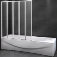 Шторка на ванну Cezares Relax 120 L RELAX-V-5-120/140-P-Bi-L профиль Серый стекло рифленое