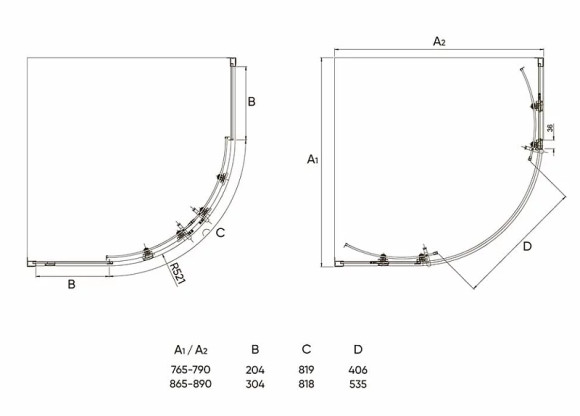 Душевой уголок Veconi Rovigo RV-107 90x90 RV107-90-01-C4 профиль Хром стекло прозрачное