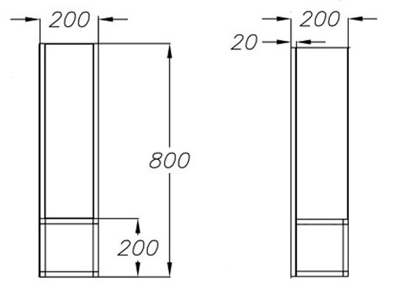 Подвесной шкаф Opadiris Треви 20 R 00-00003874 Серый матовый Подвесной шкаф Opadiris Треви 20 R 00-00003874 Серый матовый