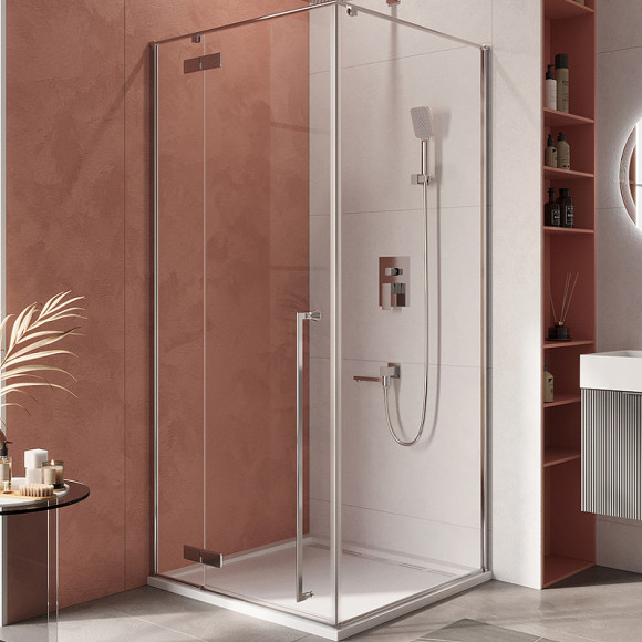 Душевой уголок Cezares Liner 100x100 L LINER-A-1-100-C-Cr-L профиль Хром стекло прозрачное