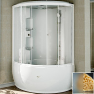 Душевой бокс Radomir Лаура 128x128 1-04-1-0-5-0891 с баней профиль Белый стекло матовое