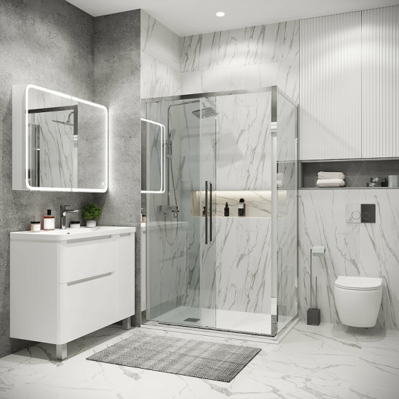 Душевая стенка Grossman Cosmo 80 200.K33.02.80.10.00 профиль Хром стекло прозрачное