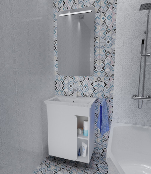 Тумба под раковину 1MarKa Nuvo 60П Белая глянцевая