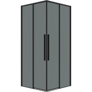 Душевой уголок Grossman Galaxy 80х80 300.K33.01.8080.21.10 профиль Черный матовый стекло тонированное