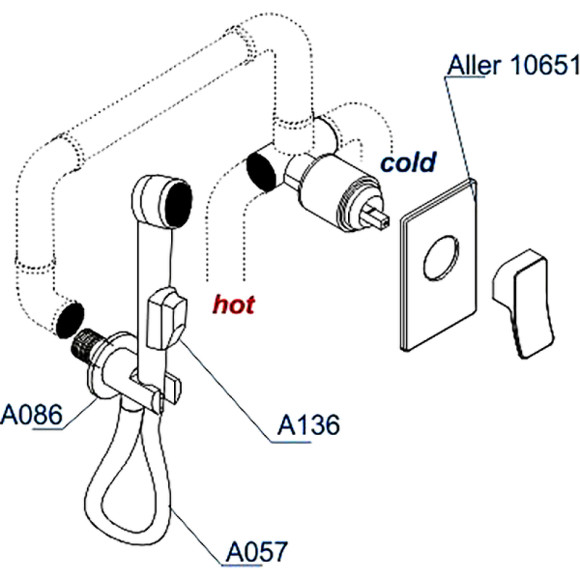 Гигиенический душ со смесителем WasserKRAFT Aller A106157 Хром