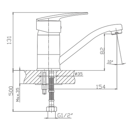 Смеситель для раковины Haiba HB4506 Хром