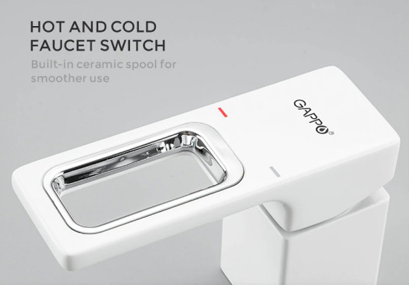 Смеситель на борт ванны Gappo G17-8 G1117-8 Белый Хром