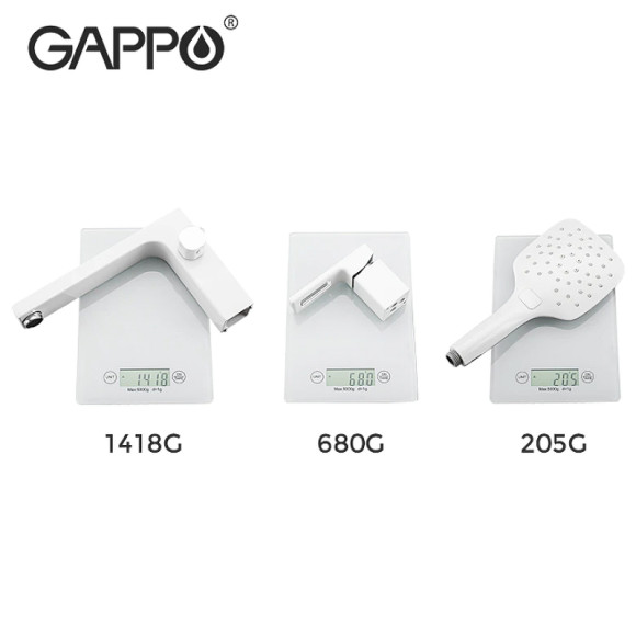 Смеситель на борт ванны Gappo G17-8 G1117-8 Белый Хром