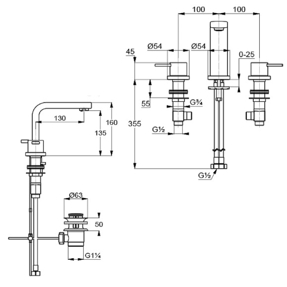 Смеситель для раковины Kludi Zenta 383930575 Хром Смеситель для раковины Kludi Zenta 383930575 Хром