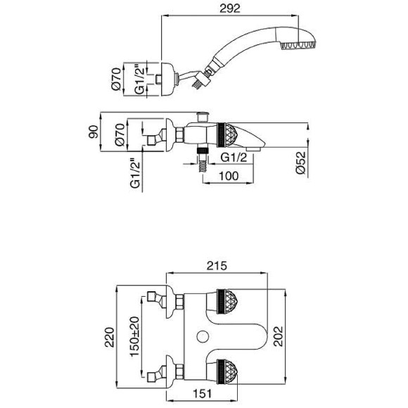 Смеситель для ванны Migliore Axo 18485 Хром Смеситель для ванны Migliore Axo 18485 Хром