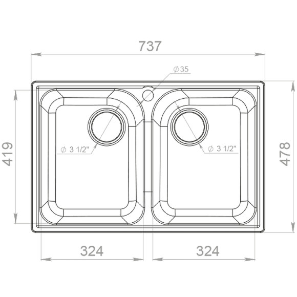 Кухонная мойка GranFest Quarz GF-Z15 Белая