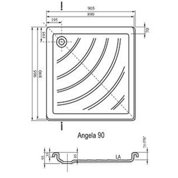 Акриловый поддон для душа Ravak Angela 90х90 LA A017701220 Белый Акриловый поддон для душа Ravak Angela 90х90 LA A017701220 Белый