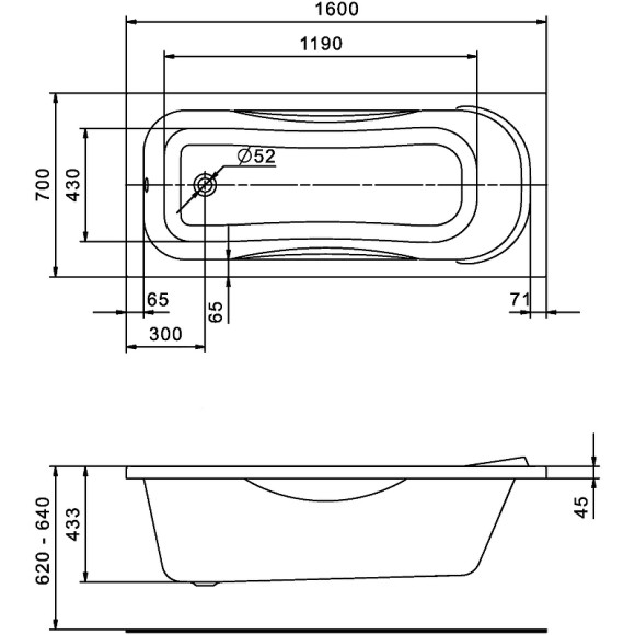 Акриловая ванна Santek Тенерифе 160x70 1WH302357 без гидромассажа Акриловая ванна Santek Тенерифе 160x70 1WH302357 без гидромассажа