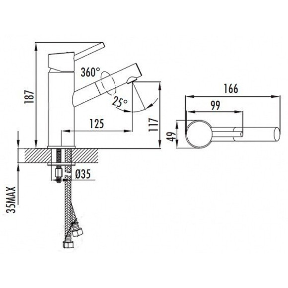 Смеситель для раковины Creavit Ducky FC1198B Синий