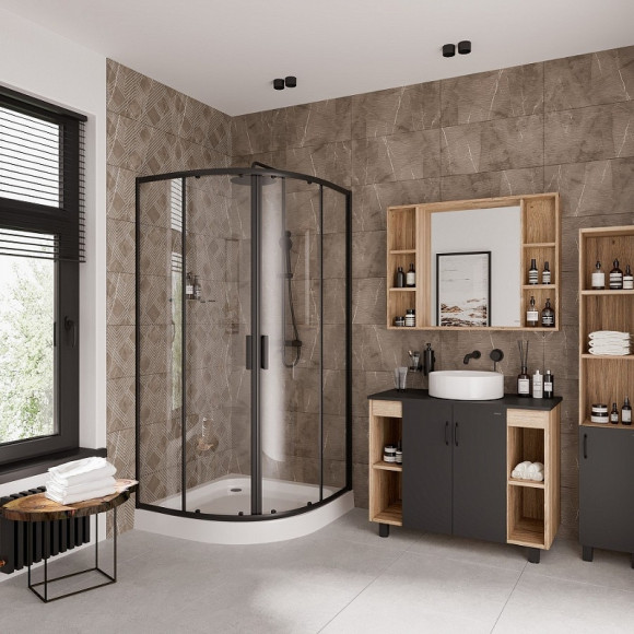 Душевой уголок Niagara Nova NG-6807-08 BLACK 100х100 профиль Черный стекло прозрачное Душевой уголок Niagara Nova NG-6807-08 BLACK 100х100 профиль Черный стекло прозрачное