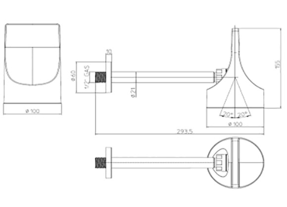 Верхний душ Bossini Apice HH1000.073 Черный матовый Верхний душ Bossini Apice HH1000.073 Черный матовый