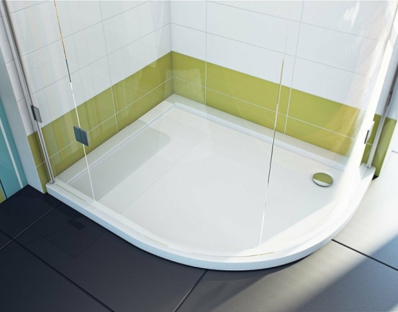 Душевой поддон из искусственного камня Эстет Омега 100х80 L ФР-00000768 Белый